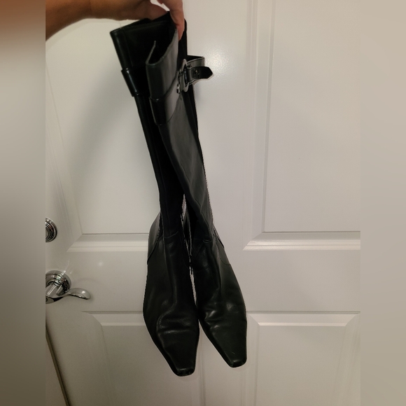 Nine West Kitten Mini Heel Black Boots Sz 10 - Picture 3 of 7